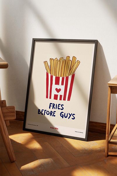 House Gorgeous Fries Before Guys Poster cu design modern colorat fără încadrare Colecția Dolce Vita