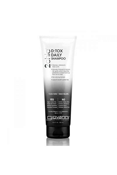 Giovanni شامبو ديتوكس اليومي المنشط بالفحم والرماد البركاني / 250 مل