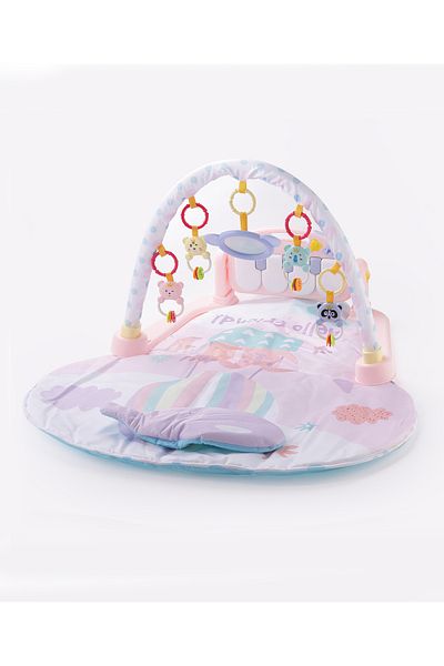 Fab N Funky سجادة لعب رياضية على شكل بيانو باللون الوردي، 0 شهر، 93×76×41 سم، قلادات جذابة، صالة ألعاب رياضية تفاعلية مع موسيقى