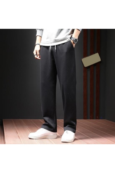 FİTGO Baggy Cut Black 2 Thread Pocket Sweatpants