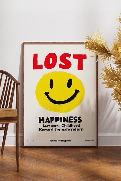 House Gorgeous Poster cu design colorat modern fără rame Lost Happiness Colecția Dolce Vita