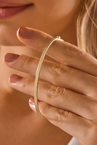 MOOM MÜCEVHERAT 14 Ayar Altın Grek Desenli Kelepçe Bilezik