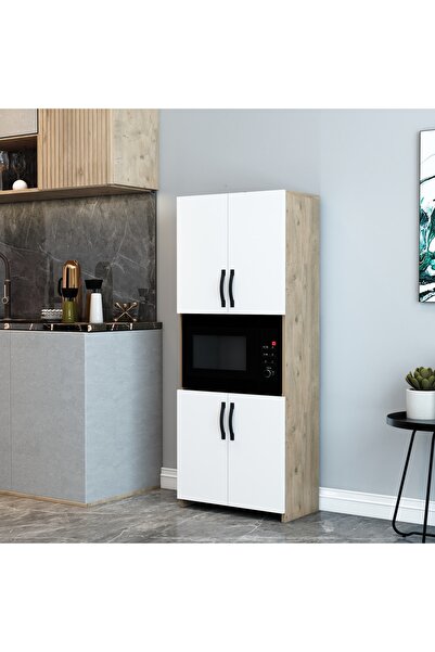 izcodesign 150 cm Beyaz Mikrodalga ve Fırın Dolabı – Modern Çok Amaçlı Mutfak...