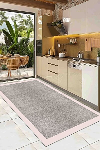 df home Mutfak Halısı Geometrik İskandinav Eskitmeli Dijital Baskı Yıkanabili...