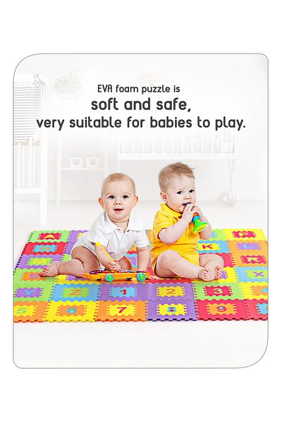 Babyhug Pop Out Alfabe ve Sayısal Bulmaca Oyun Matı - 36 قطعة بيربيرين جيشميلي كوكوك زيمين ماتي 120x120 سم