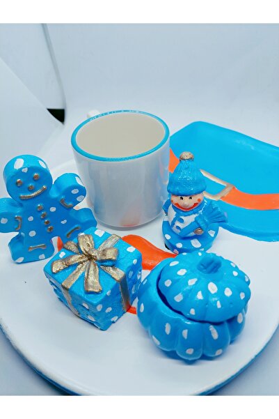 Handmade Fincan dahil yilbasi sunum seti el yapımı dekoratif kahve seti tek kisilik