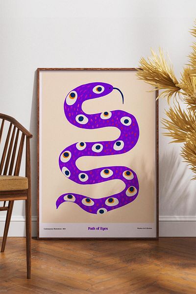 House Gorgeous Path of Eyes Poster cu design modern colorat fără încadrare Colecția Dolce Vita