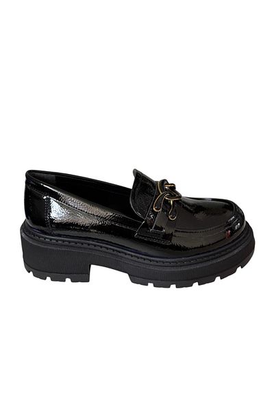 Endless Pantofi de damă din piele lacuită neagră