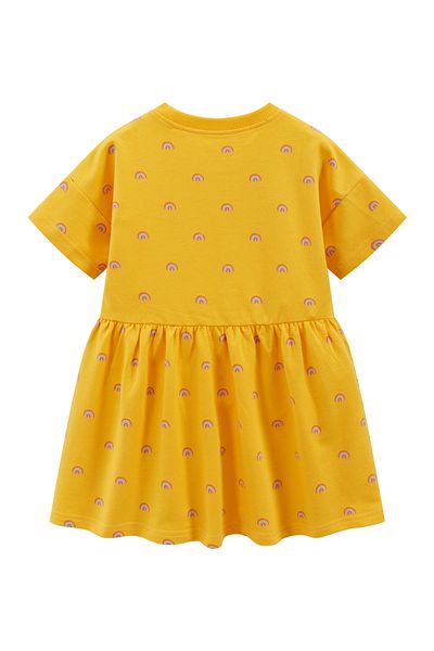 SAPS All Over Rainbow Print Dress - Yellow