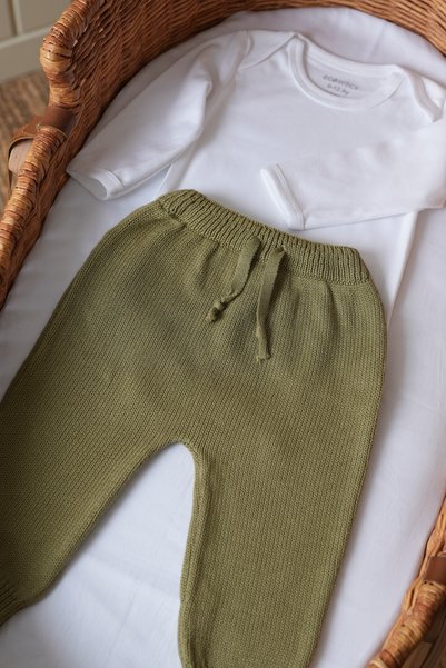 ecowoco Cotton Baby Pants and Bodysuit Set