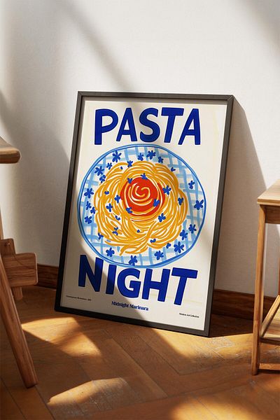 House Gorgeous Poster cu design colorat modern fără rame Pasta Night Colecția Dolce Vita
