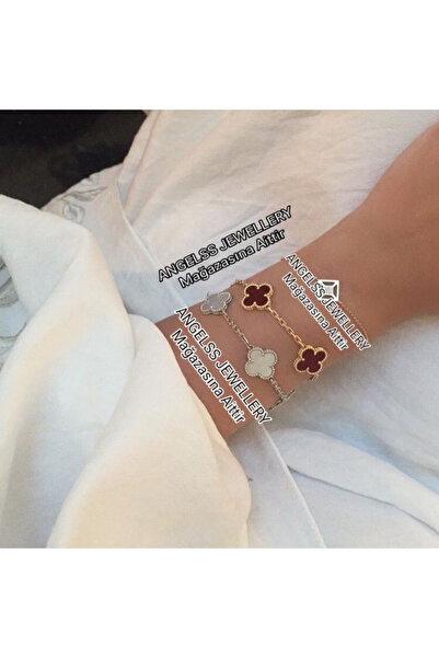 ANGELSS JEWELLERY Double Combination Claret Red Gold & White Silver Bracelet ...