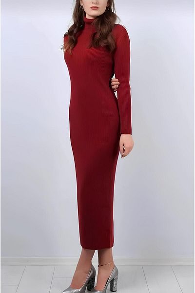 exxitcollection Rochie tricotaje cu gât roscat 125 cm