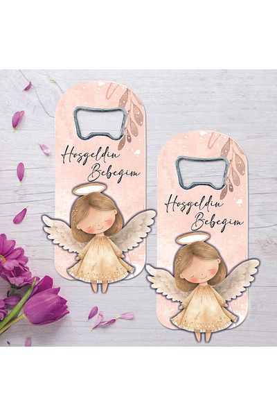 Ege ajans 10Pcs Embossing Figured Angel Concept Baby Long Opener Magnet