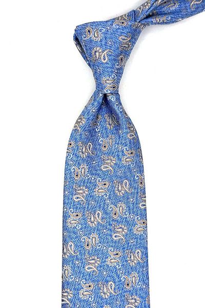 Kravatkolik Light Blue Shawl Pattern Handkerchief Classic Tie Kk13115