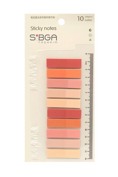 sibga tasarım Transparent Colored Post-It Note Paper - 200 Sheets Bookmark Sticker