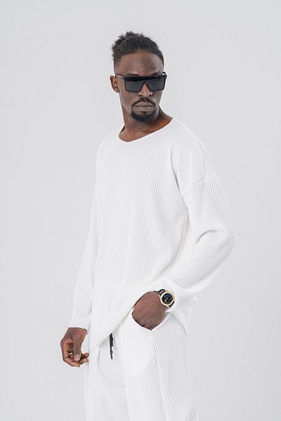 go gang own Уютен суитшърт с овърлок с шевове и оребрения