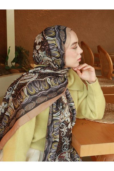 Modakaşmir Βαμβακερό σάλι Bohemian Flower Pattern