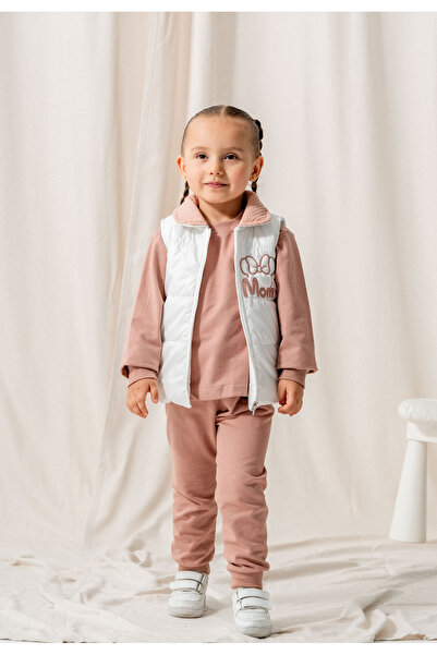 ZİMBOO طقم سترة صغيرة مطرزة للفتيات الصغيرات 100% قطن 2 خيوط ممشط 3 قطع