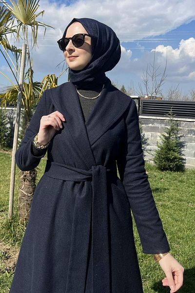 Rabia Şamlı Παλτό Selin Navy Blue Stash