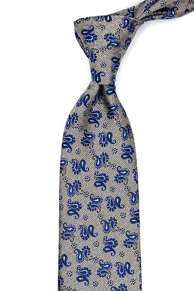 Kravatkolik Beige Shawl Pattern Handkerchief Classic Tie Kk13112