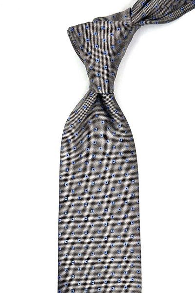 Kravatkolik Beige Small Pattern Handkerchief Classic Tie Kk12943