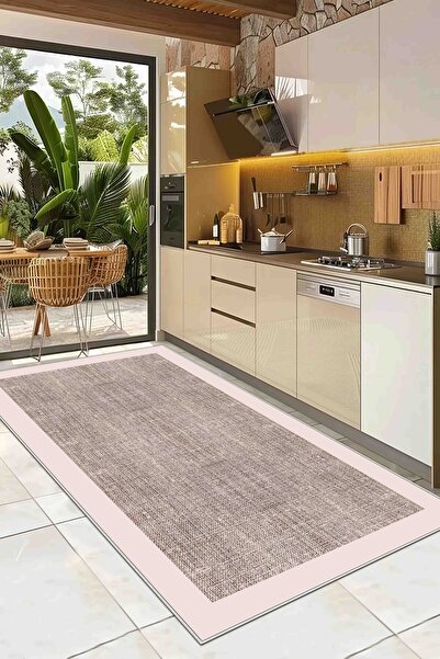 df home Mutfak Halısı Geometrik İskandinav Eskitmeli Dijital Baskı Yıkanabili...