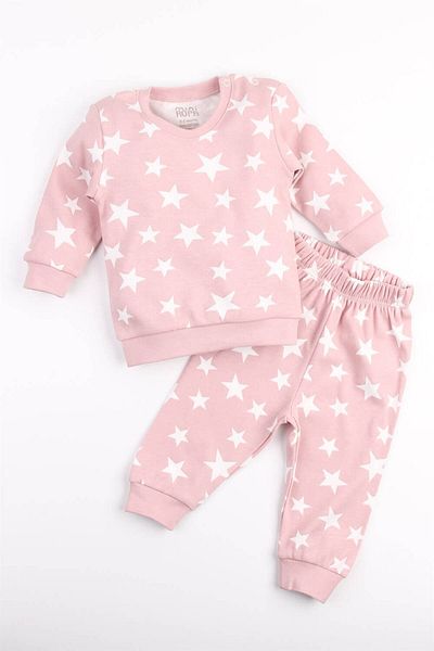Mini Ropa Star Patterned Seasonal Baby Girl Set Top and Bottom Sweat Set