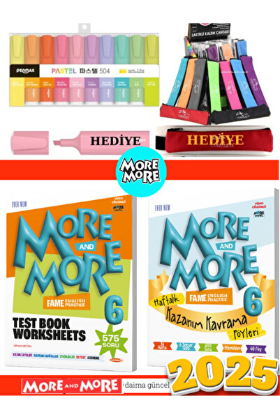 Kurmay Yayınları More & More 6 Fenomen Test Book Worksheets + 6 Haftalık Kaza...