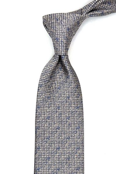 Kravatkolik Beige Square Pattern Handkerchief Classic Tie Kk13062