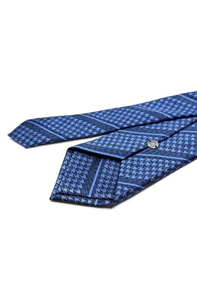 Kravatkolik Navy Blue - Classic Tie with Crow's Feet Handkerchief Kk12845
