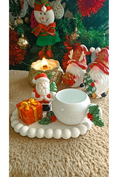 LaMiraHobi Yılbaşı hediyelik noel babalı kahve fincanı ve altlığı