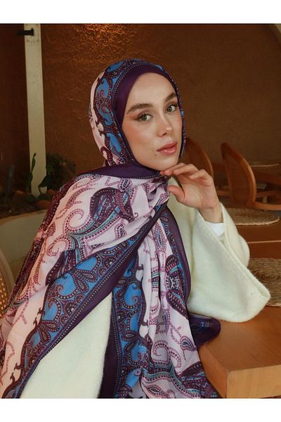 Modakaşmir Βαμβακερό σάλι Paisley με σχέδιο