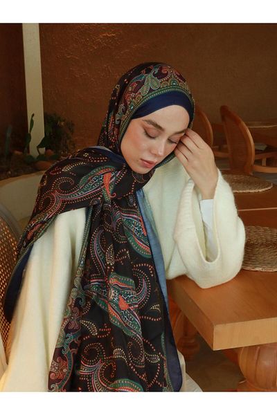 Modakaşmir Βαμβακερό σάλι Paisley με σχέδιο