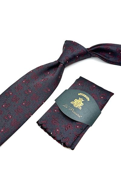 Kravatkolik Brown Shawl Pattern Handkerchief Classic Tie Kk13114