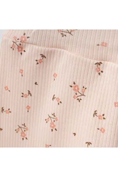 Mini Ropa Pink Floral Patterned Cotton Baby Girl Set - Frilly Bottom and Top Set