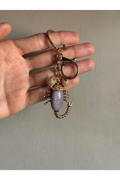 Miamantra Scorpion Keychain / Stone Bag Ornament - Turkey Charm Gift