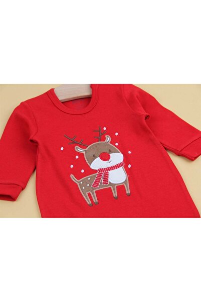 Mini Ropa Deer Embroidered New Year Baby Onesie without Booties Christmas Baby Onesie New Year Baby Gift New Year's Eve