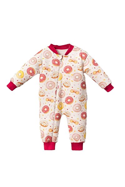 bebegen Kız Çoçuk Fuşya Biyeli Pembe Donut Desenli Uyku Tulumu