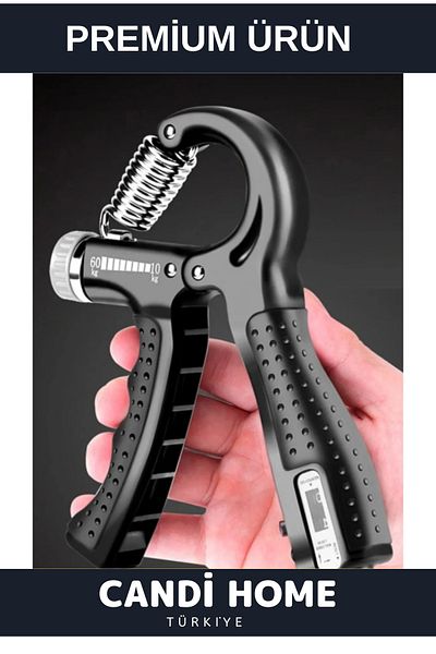 HOBİ CONDİ Premium Series 5-60 kg Adjustable Hand Spring - with Counter and Strengthening Wrist Muscle