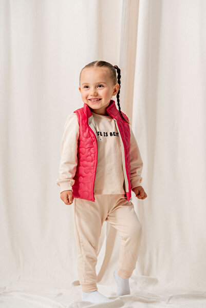 ZİMBOO زهرة منقوشة داخلية صغيرة للفتيات طقم سترة مكون من 3 قطع من القطن الممش...