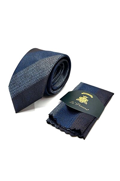 Kravatkolik Καφέ - Μπλε ριγέ μοτίβο κλασική γραβάτα KK13067