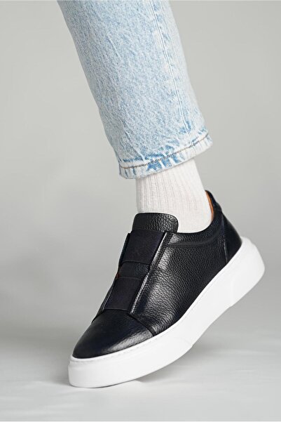 Gogh Model Elastic Detailed Natural Leather Sneaker Shoes