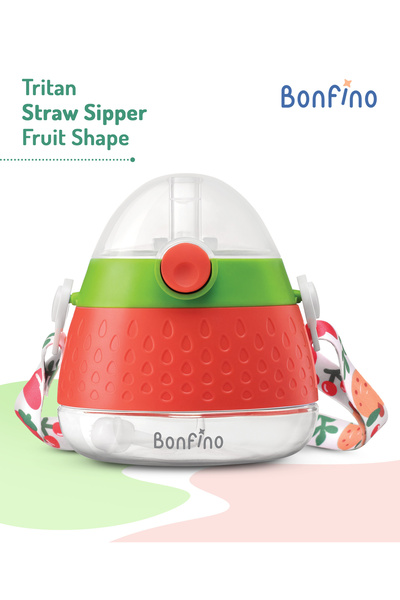 Bonfino Tritan Sippy Cup for Toddlers 12M+ - Red 280mL, Spill & Leakproof wit...