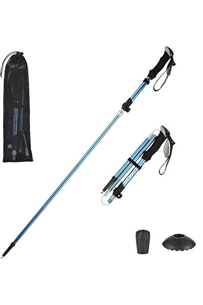 TechTic Katlanabilir Yürüyüş Batonu Kayak Batonu Hafif  Alüminyum Trekking Tı...