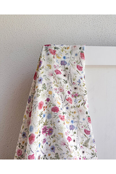 Little Dude Colorful Floral Patterned Muslin Blanket - Double Layer, Organic Cotton - 100*100