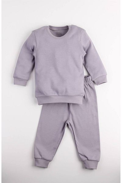 Mini Ropa Plain Purple Seasonal Baby Set Top and Bottom Sweat Set