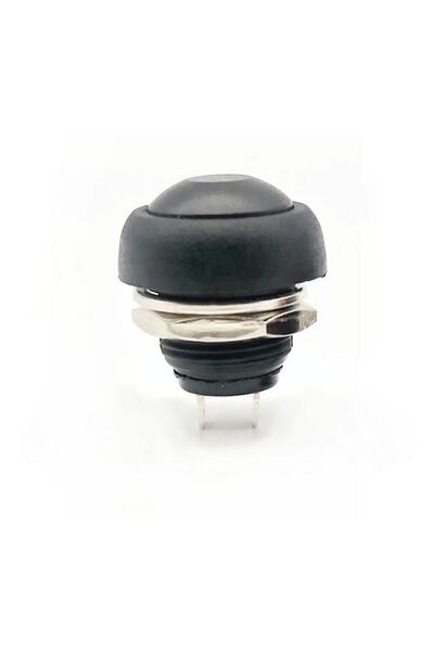 Devremarkt 12mm Pbs-33b 2 Pin Push Buton Siyah On Off 1a 250v Mini Yuvarlak S...