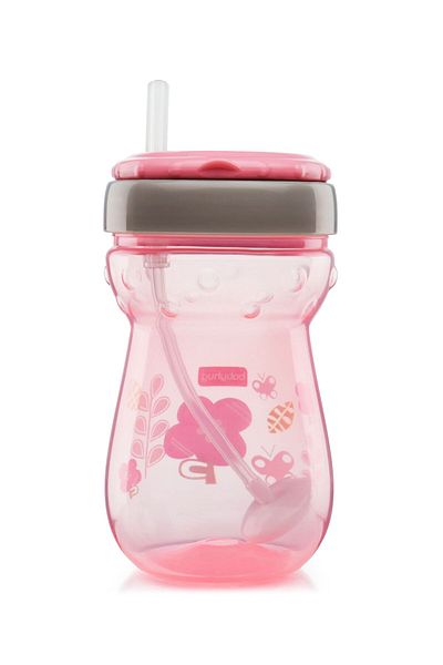Babyhug Weighted Straw Sipper Pink - 360 ml