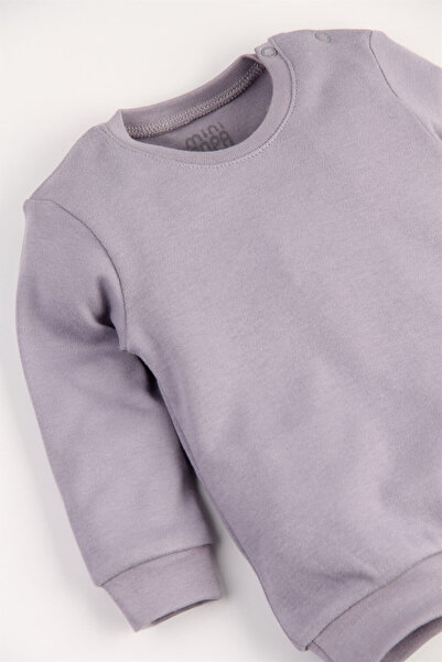 Mini Ropa Plain Purple Seasonal Baby Set Top and Bottom Sweat Set